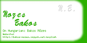 mozes bakos business card
